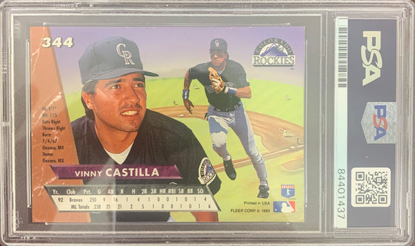 Vinny Castilla auto signed card 1993 Fleer Colorado Rockies PSA Encaps –  JAG Sports Marketing