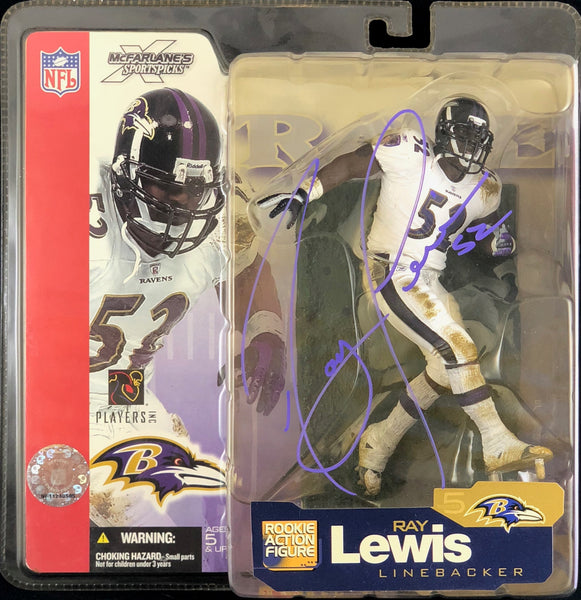 Ray Lewis Signed NFL Full Size Football Baltimore Ravens COA PSA