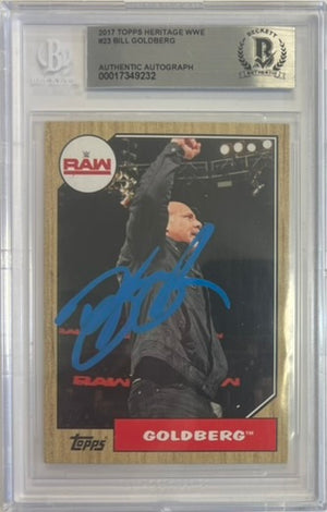 Bill Goldberg autographed signed Topps card #23 2017 WWE WCW BAS Encap