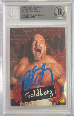 Bill Goldberg autographed signed Topps card 1998 WWE WCW BAS Encap