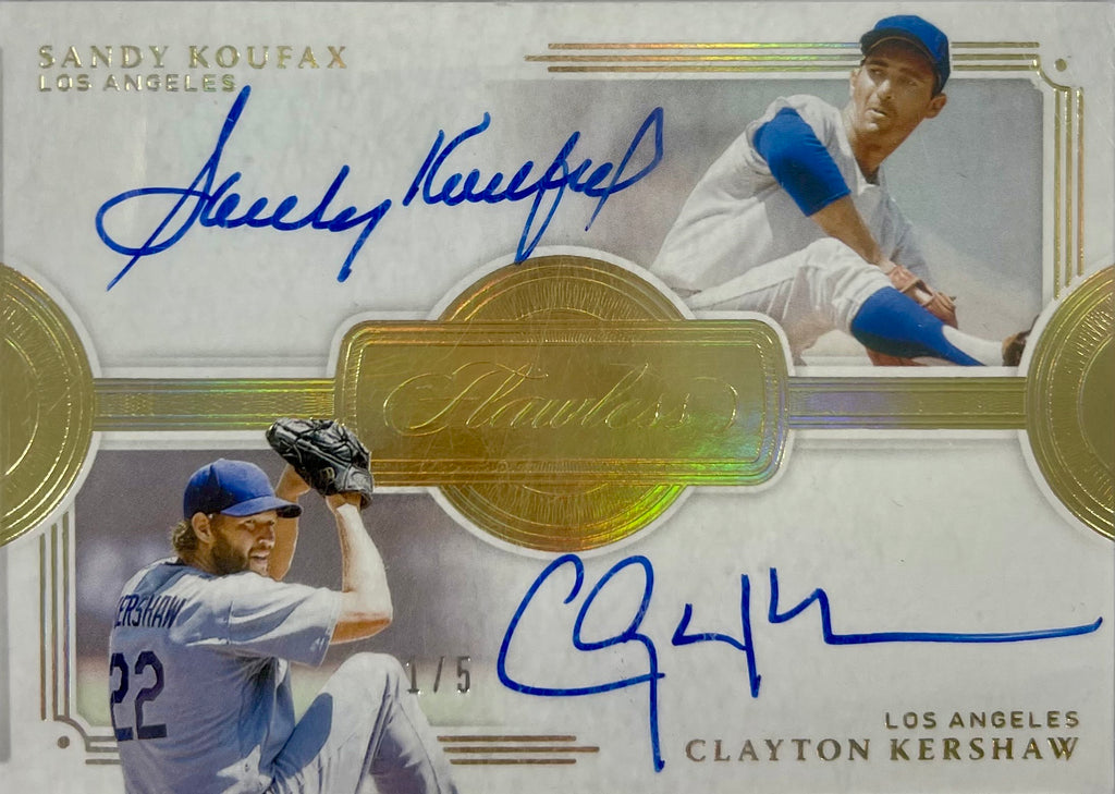 Koufax Kershaw auto signed card 2021 Panini Flawless 1/5 MLB Los Angeles Dodgers