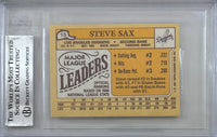 Steve Sax auto signed card 1987 Topps #15 MLB New York Yankees BAS Encap