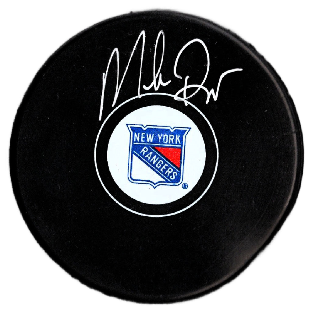 Mike Richter autographed signed puck NHL New York Rangers BAS