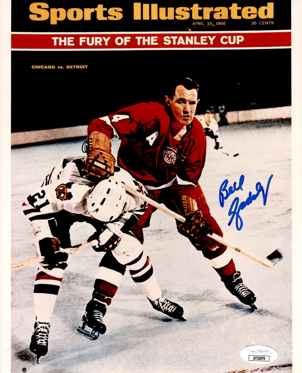 Bill Gadsby autographed signed 8x10 photo NHL Detroit Red Wings JSA COA