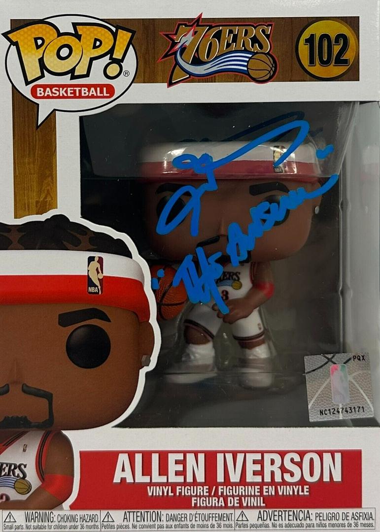 Allen Iverson inscribed autographed signed funko pop #102 Philadelphia 76ers JSA