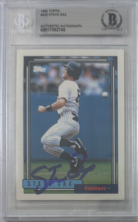 Steve Sax auto signed card 1992 Topps #430 MLB New York Yankees BAS Encap