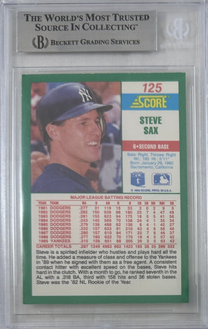 Steve Sax auto signed card 1995 Score #125 MLB New York Yankees BAS Encap