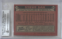 Steve Sax auto signed card 1986 Topps #175 MLB Los Angeles Dodgers BAS Encap