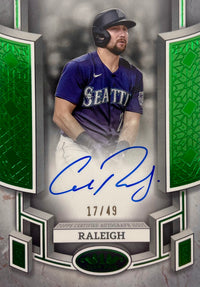 Cal Raleigh autographed signed card 2024 Topps 17/49 MLB Seattle Mariners