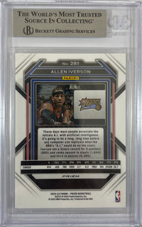 Allen Iverson auto signed Panini 2023 #281 Philadelphia 76ers BAS Prizm