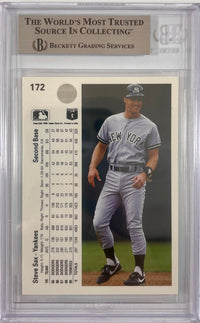 Steve Sax auto signed card 1990 Upper Deck #172 MLB New York Yankees BAS Encap