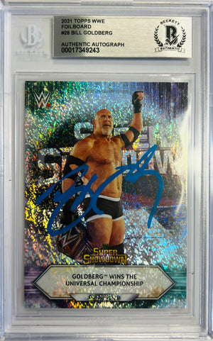 Bill Goldberg autographed signed Topps card #28 2021 WWE WCW BAS Encap