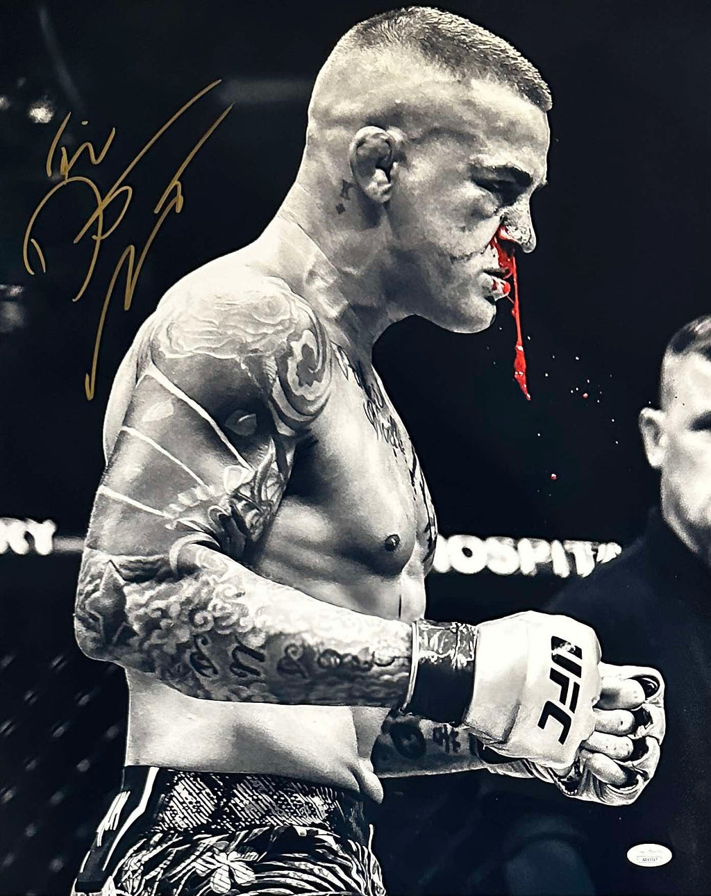 Dustin Poirier autographed inscribed 16x20 photo UFC JSA COA The Diamond