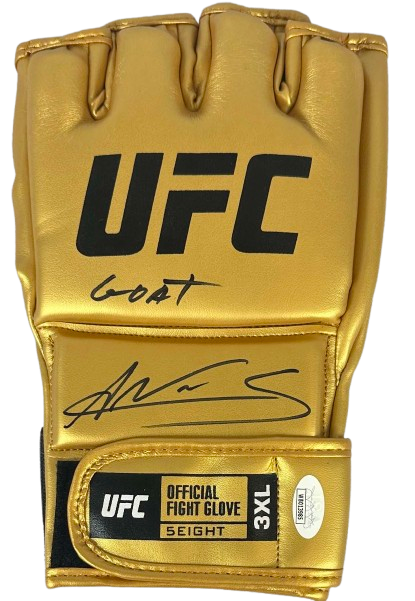 Amanda Nunes autographed inscribed gold glove UFC JSA COA The Lioness