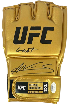 Amanda Nunes autographed inscribed gold glove UFC JSA COA The Lioness