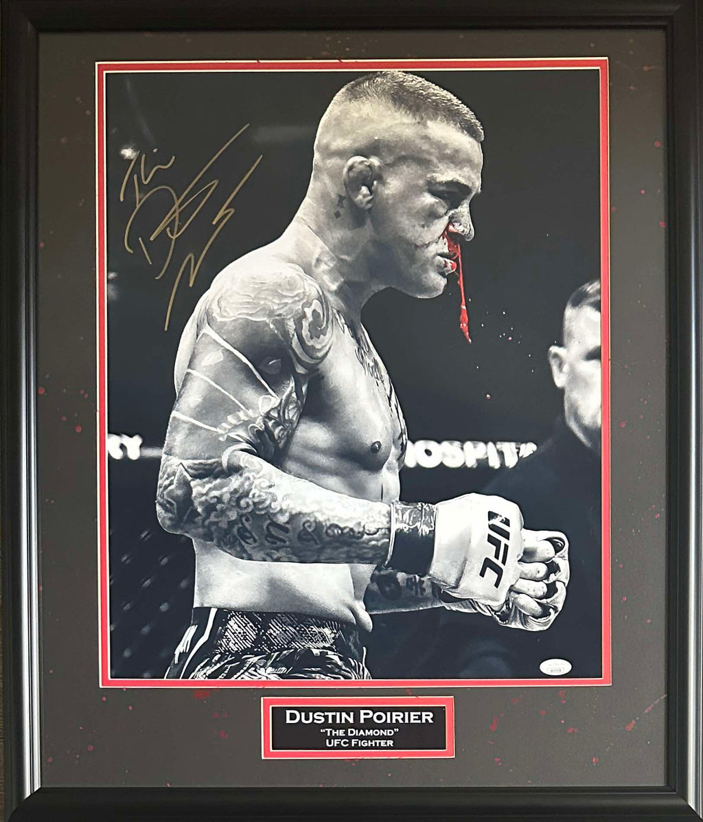 Dustin Poirier signed autographed inscribed framed 16x20 photo UFC JSA