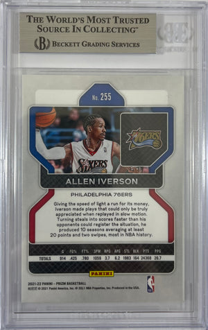 Allen Iverson auto signed Panini 2021 #255 Philadelphia 76ers BAS Prism