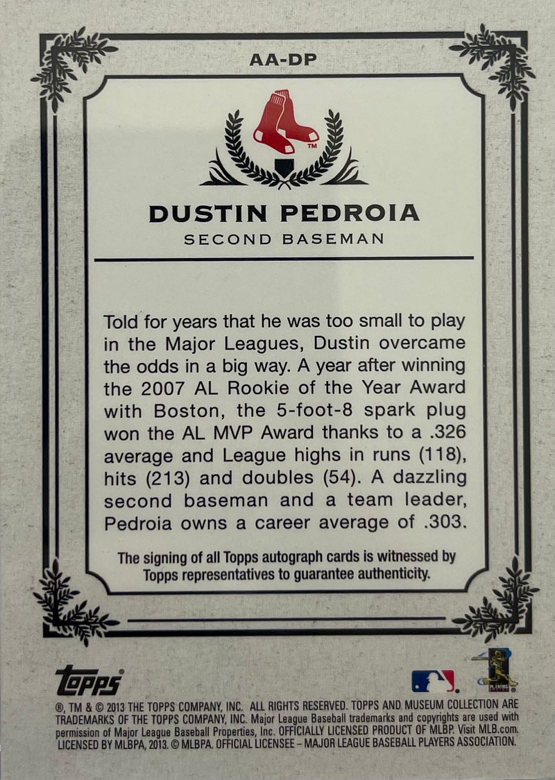 Dustin Pedroia auto signed card 2013 Topps 3/5 MLB Boston Redsox