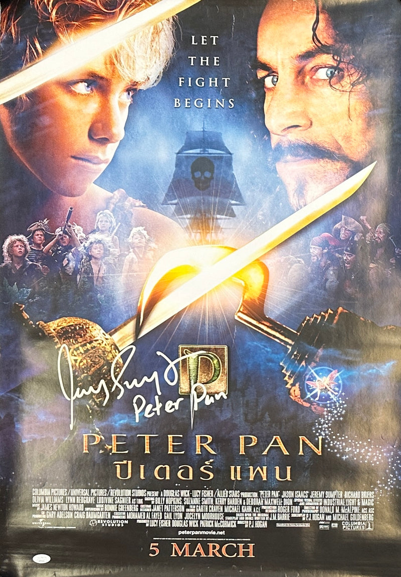 Jeremy Sumpter autographed signed inscribed Peter Pan movie poster JSA COA