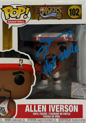 Allen Iverson inscribed autographed signed funko pop #102 Philadelphia 76ers JSA