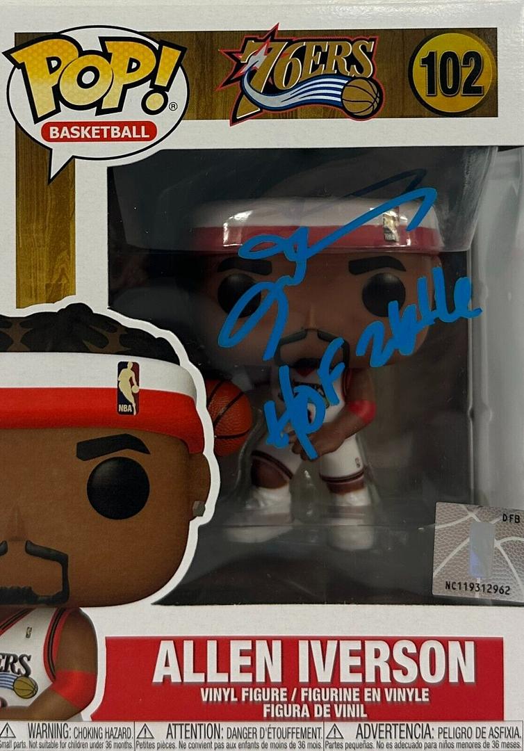 Allen Iverson inscribed autographed signed funko pop #102 Philadelphia 76ers JSA