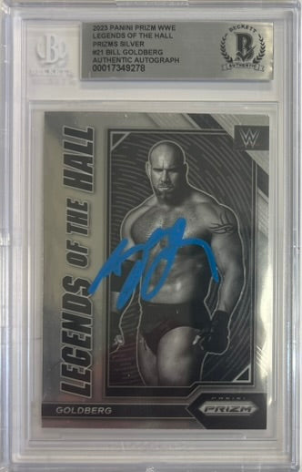 Bill Goldberg autographed signed Panini card #21 2023 WWE WCW BAS Encap Prizm