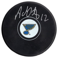 Adam Oates autographed signed puck NHL St Louis Blues BAS Bruins Capitals