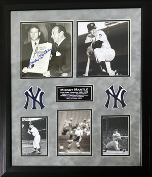 Mickey Mantle autographed signed framed 8x10 photo MLB New York Yankees PSA