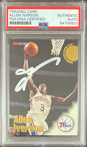 Allen Iverson auto signed RC 1997 Fleer #295 Philadelphia 76ers PSA Encap