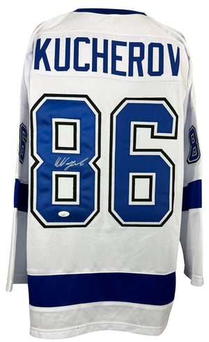 NIKITA KUCHEROV SIGNED AUTOGRAPHED WHITE PRO STLYE JERSEY JSA COA