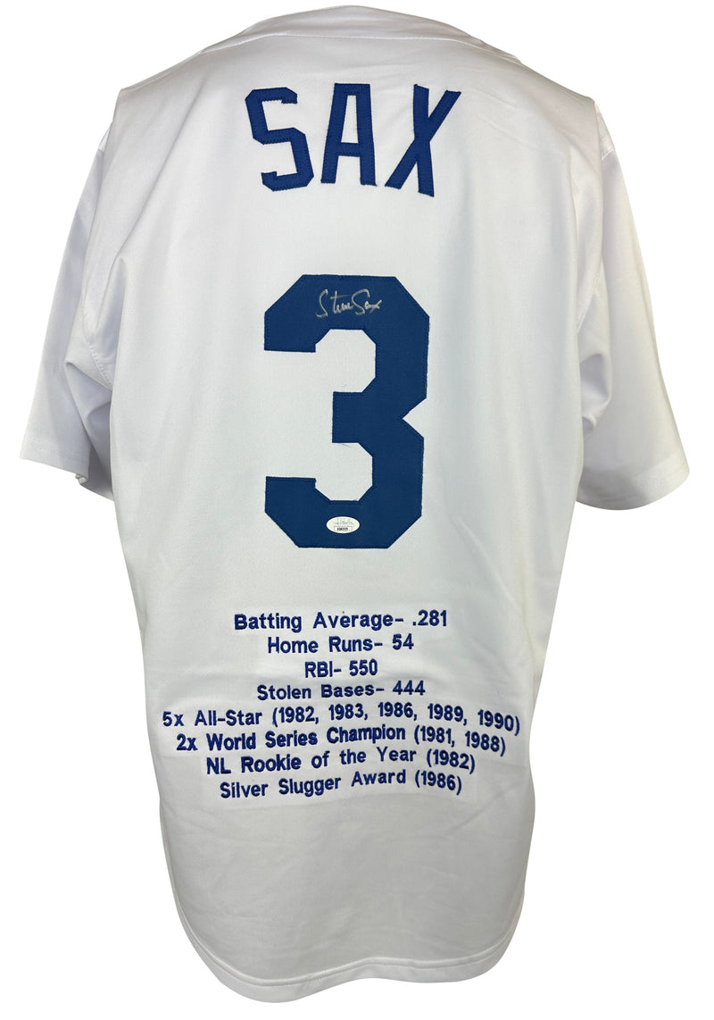 STEVE SAX SIGNED AUTOGRAPHED WHITE PRO STYLE JERSEY JSA COA