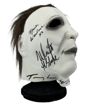 Lee Wallace, Castle, Sandin, Warlock signed inscribed Mask JSA COA Michael Myers