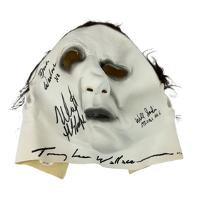 Lee Wallace, Castle, Sandin, Warlock signed inscribed Mask JSA COA Michael Myers