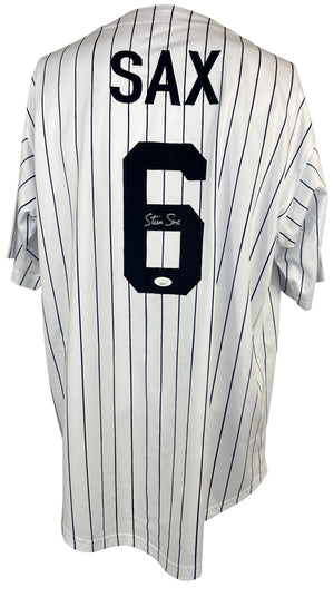 STEVE SAX SIGNED AUTOGRAPHED PINSTRIPE PRO STYLE JERSEY JSA COA