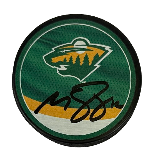 Matt Boldy autographed signed puck NHL Minnesota Wild JSA COA