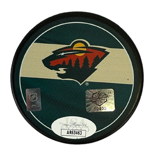 Matt Boldy autographed signed puck NHL Minnesota Wild JSA COA