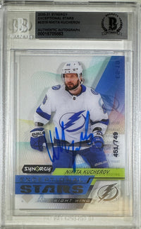 Nikita Kucherov auto card 2020-21 Upper Deck /749 Tampa Bay Lightning BAS Encap