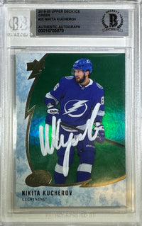 Nikita Kucherov auto card 2019-20 Upper Deck card Tampa Bay Lightning BAS Encap