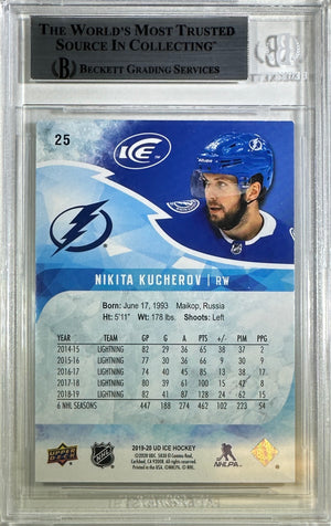 Nikita Kucherov auto card 2019-20 Upper Deck card Tampa Bay Lightning BAS Encap