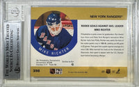 Mike Richter auto rookie card 1990 Pro Set #398 New York Rangers NHL BAS Encap