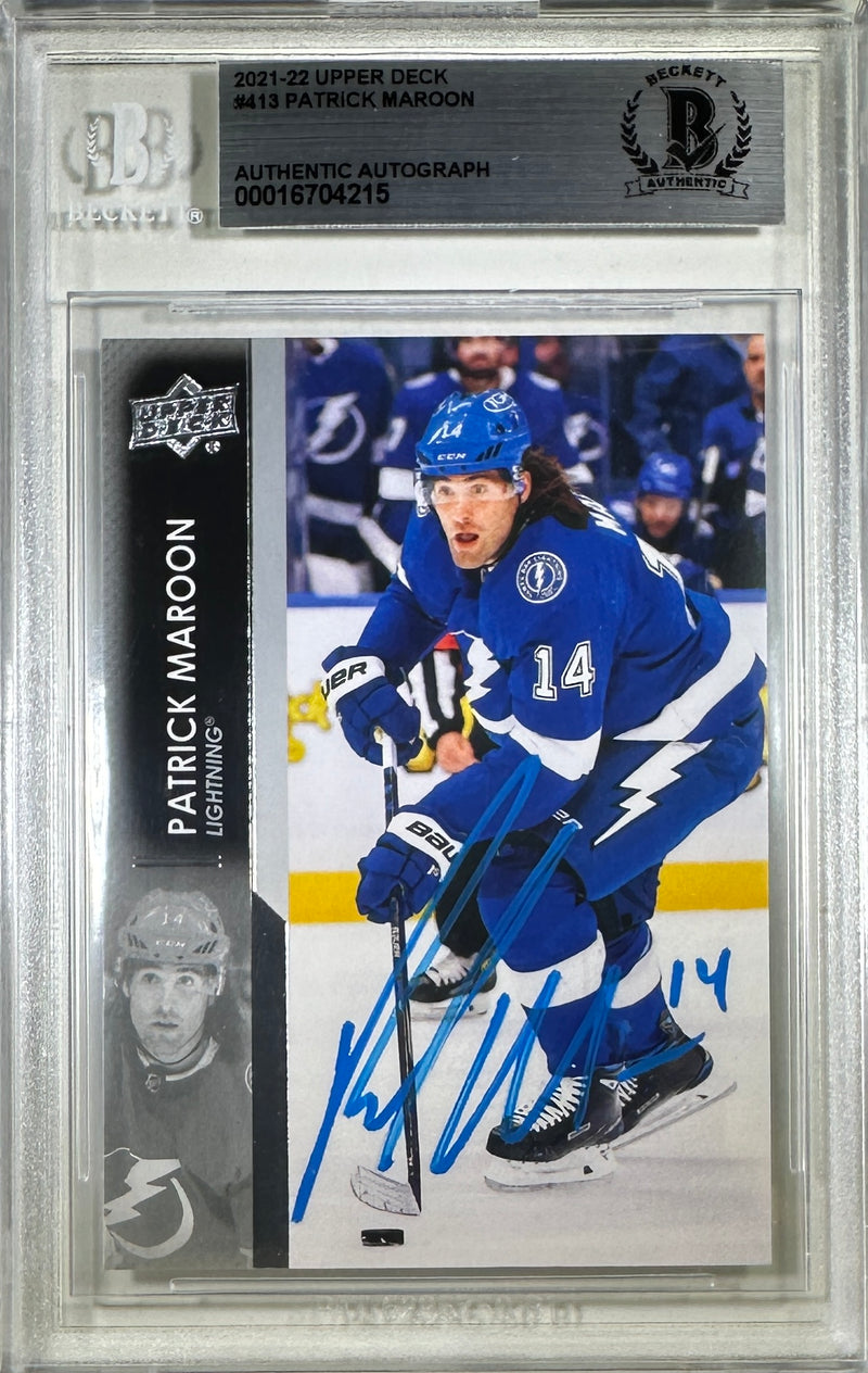 Patrick Maroon auto card 2022 Upper Deck #413 Tampa Bay Lightning NHL BAS Encap