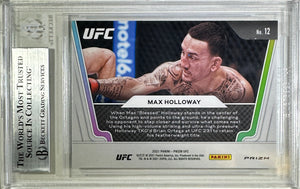 Max Holloway auto inscribed 2021 Panini Prizm card #12 UFC BAS Encapsulated