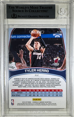 Tyler Herro auto card 2019-20 Panini Marquee RC #252 NBA Miami Heat BAS Encap