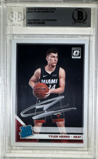 Tyler Herro auto card 2019-20 Panini Donruss RC #172 NBA Miami Heat BAS Encap