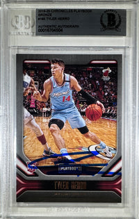 Tyler Herro auto card 2019-20 Panini Playbook RC #185 NBA Miami Heat BAS Encap