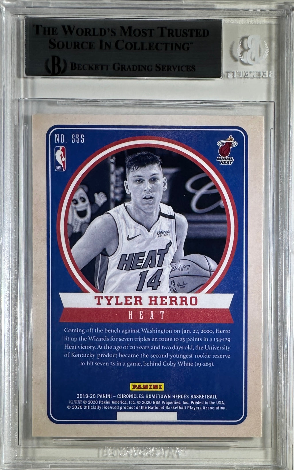 Tyler Herro auto card 2019-20 Panini Hometown RC #555 NBA Miami Heat BAS Encap