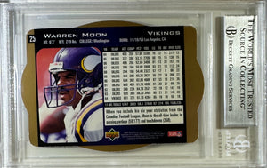 Warren Moon auto inscribed card 1996 UP SPX #25 NFL Minnesota Vikings BAS Encap