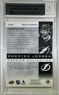 Nikita Kucherov auto card 2019-20 Upper Deck Premier GU /49 Tampa Bay BAS Encap