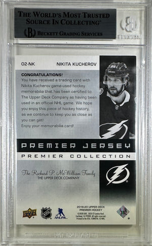 Nikita Kucherov auto card 2022 Upper Deck Exquisite GU /99 Tampa Bay BAS Encap