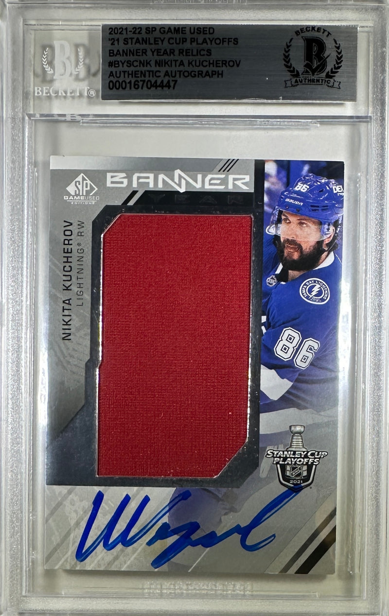 Nikita Kucherov auto card 2021-22 Upper Deck SP Tampa Bay Lightning BAS Encap